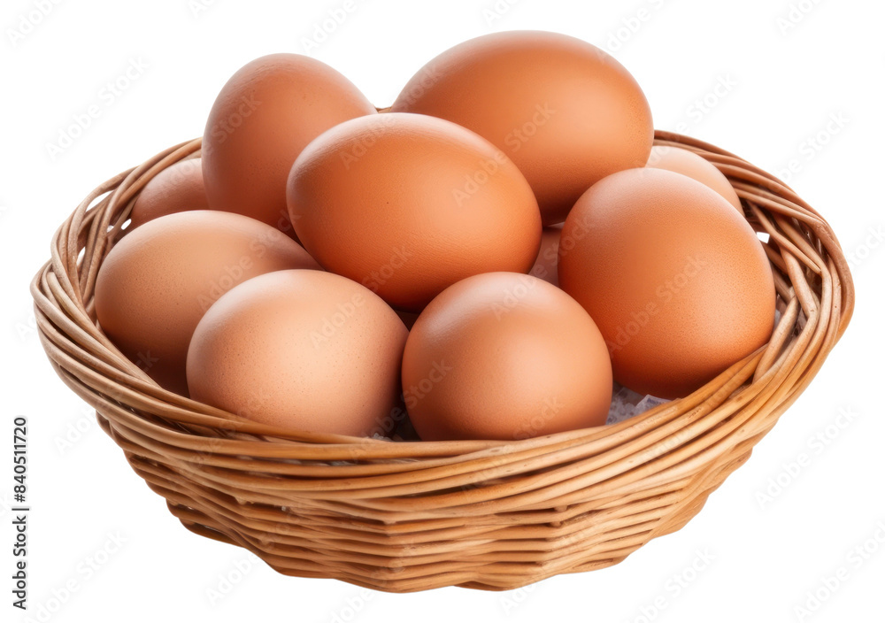 PNG Large brown eggs in a wicker basket food white background simplicity. PNG Large brown eggs in a wicker basket food white background simplicity.