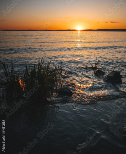 Colorful sunset over lake B...