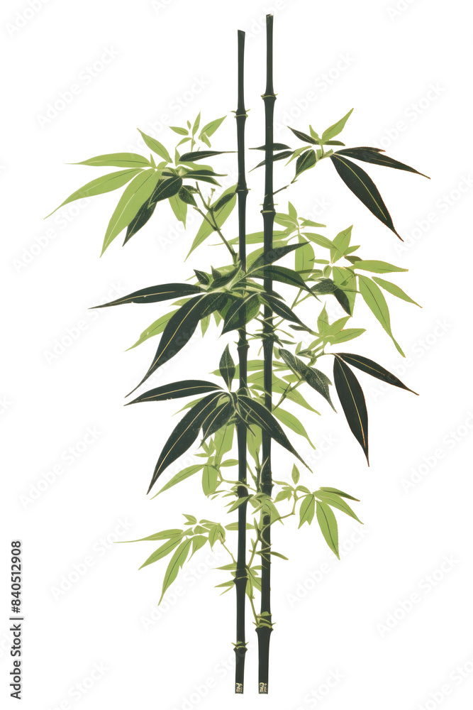 Fototapeta premium PNG Bamboo plant green cannabis.