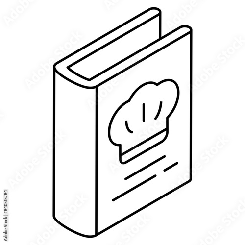 A trendy design icon of recipe book
