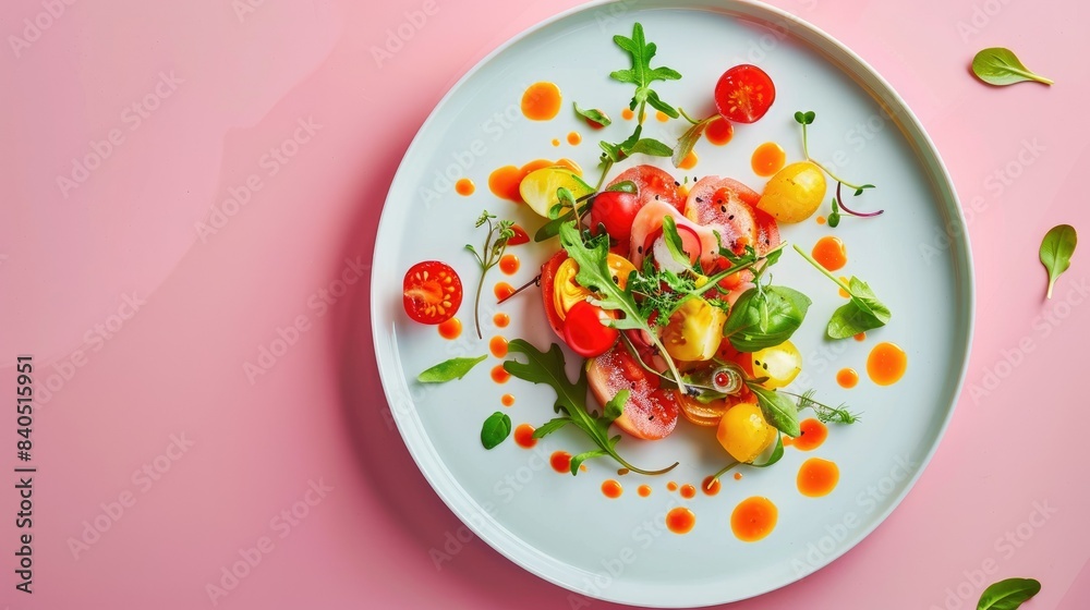 Delicious beautifully plated with vibrant colors and fresh ingredients, ready to serve Delicious beautifully plated with vibrant colors and fresh ingredients, ready to serve