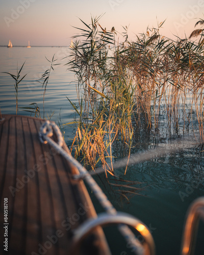 Nice wooden vessel at lake ...