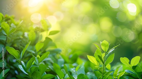 Green Leaves with Bokeh Background