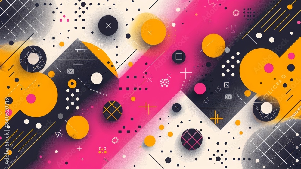 Obraz premium abstract technology design featuring geometric shapes with computer graphic decoration in isolated background, businsess background presentation
