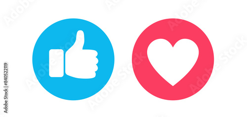 Thumbs and heart icon. Social media vector icon. Like buttons ready for websites and mobile apps. Vector illustration