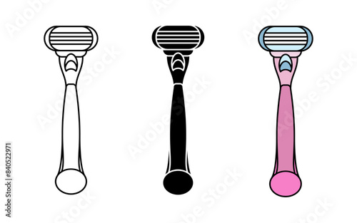 Women's razor icon. Shaving blade vector illustration. Razor blade for woman beauty concept.