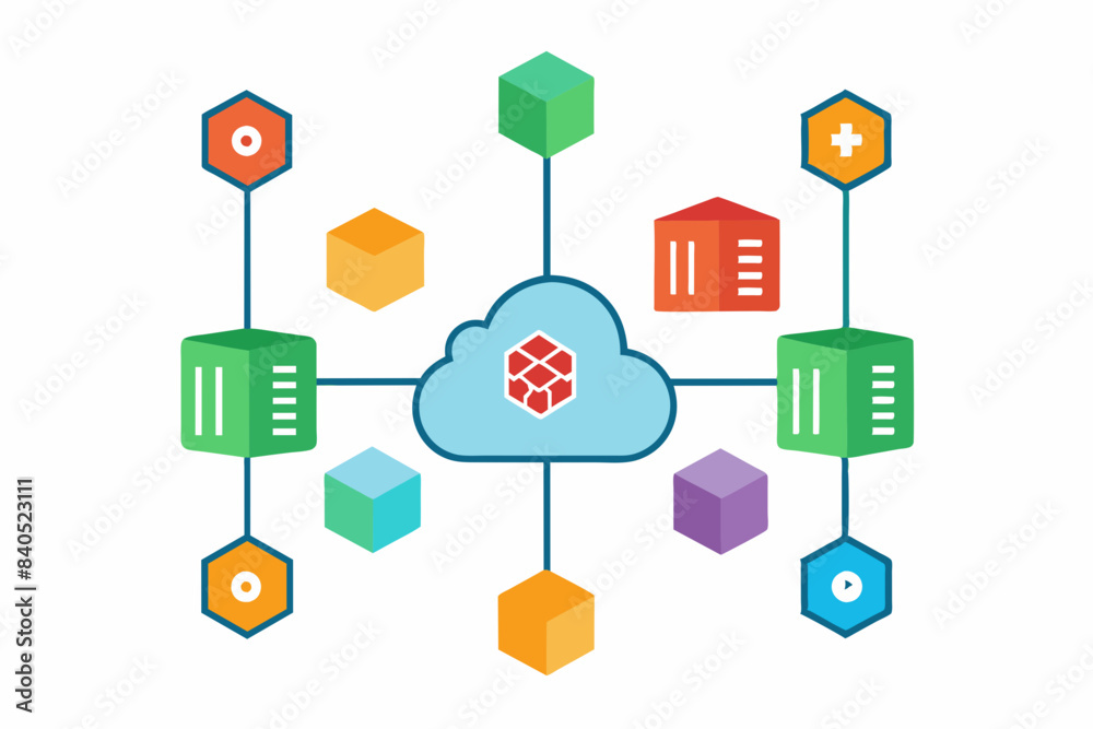 aquatinter de microservices vector illustration aquatinter de microservices vector illustration