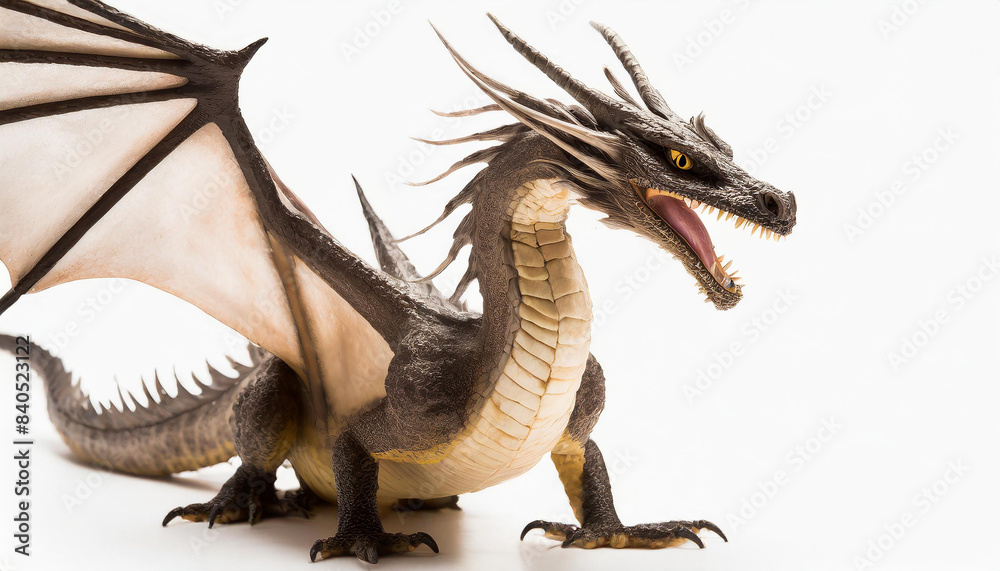 Fototapeta premium Fantasy dragon isolated on transparent or white background