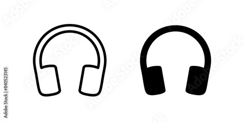 Headphones icon. Earphones pictogram. Audio equipment sign. Sound volume symbol. Stereo headset vector illustration isolated. DJ concept.