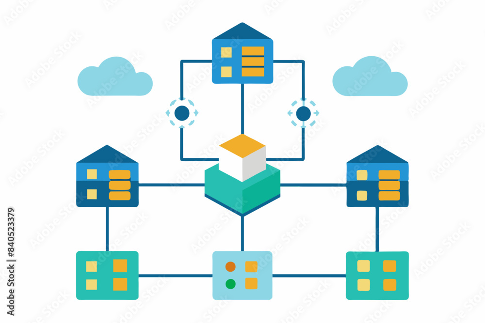 aquatinter de microservices vector illustration aquatinter de microservices vector illustration