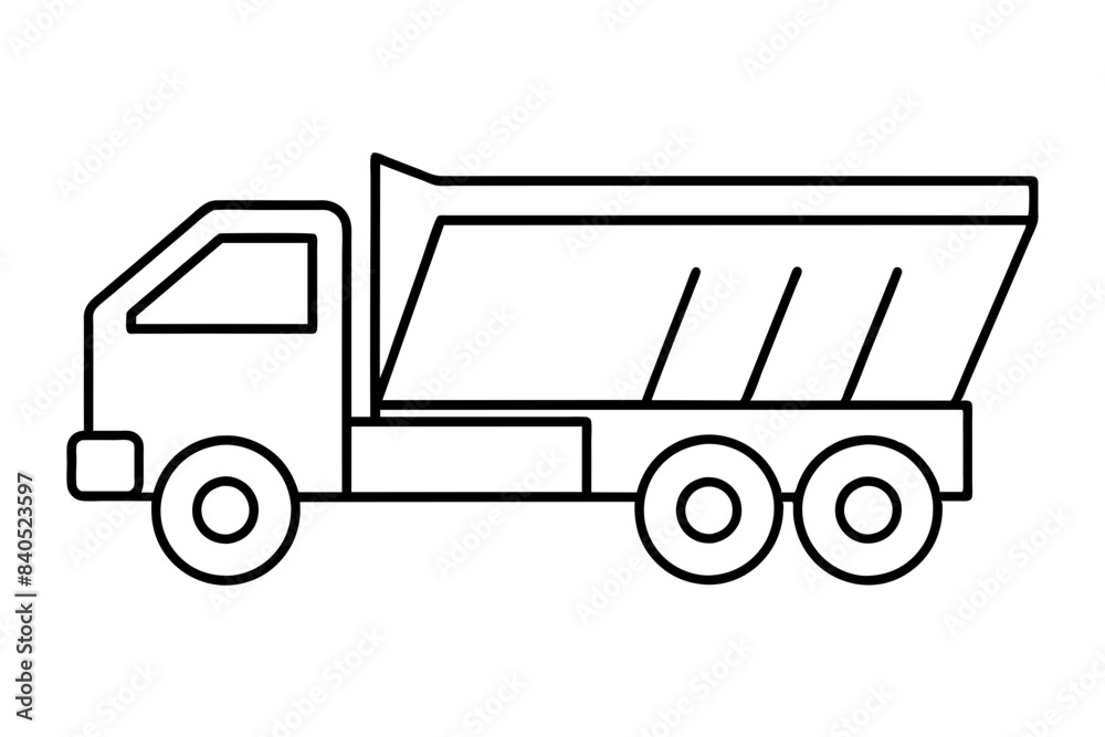 truck line art silhouette vector illustration truck line art silhouette vector illustration