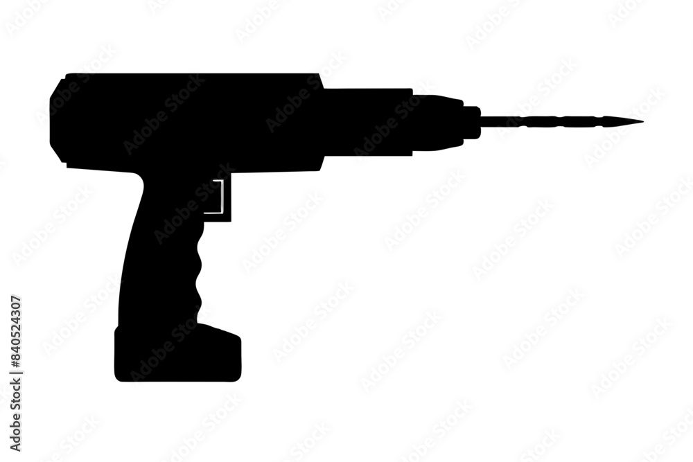Drill machine silhouette vector illustration