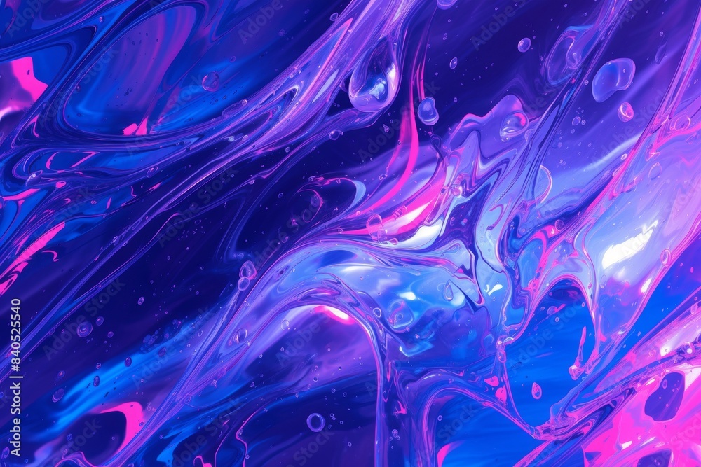 Abstract painting of water droplets in various artwork