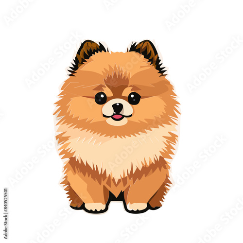 Zwergspitz Pomeranian Illustration Vektor Kunst Comic 