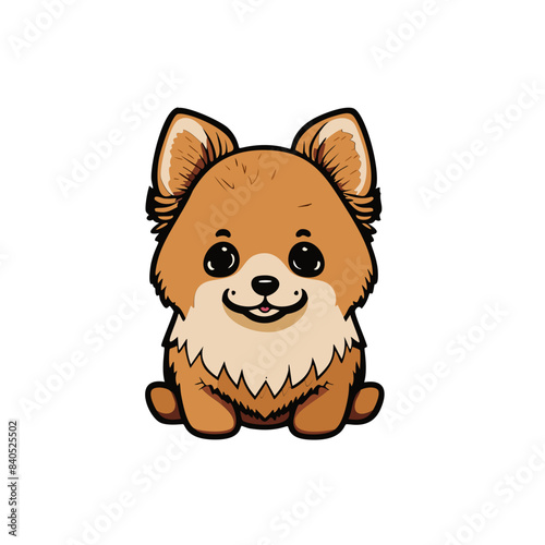Zwergspitz Pomeranian Illustration Vektor Kunst Comic 