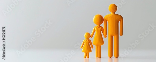 A minimalistic family icon in the lowerright third with a white background photo