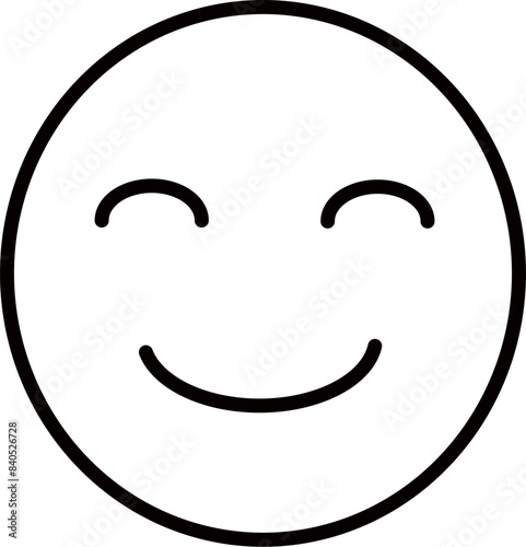Smiling face with smiling eyes line icon