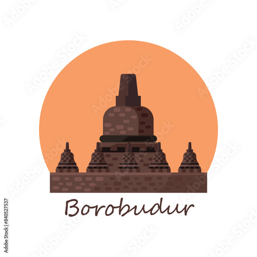 Borobudur Temple: A Vector Illustration of Indonesia's Timeless Wonder