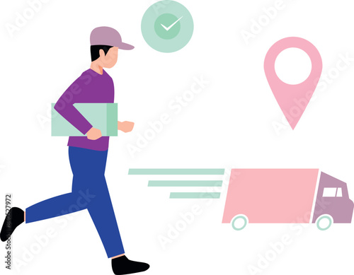 The boy is going to deliver the parcel.
