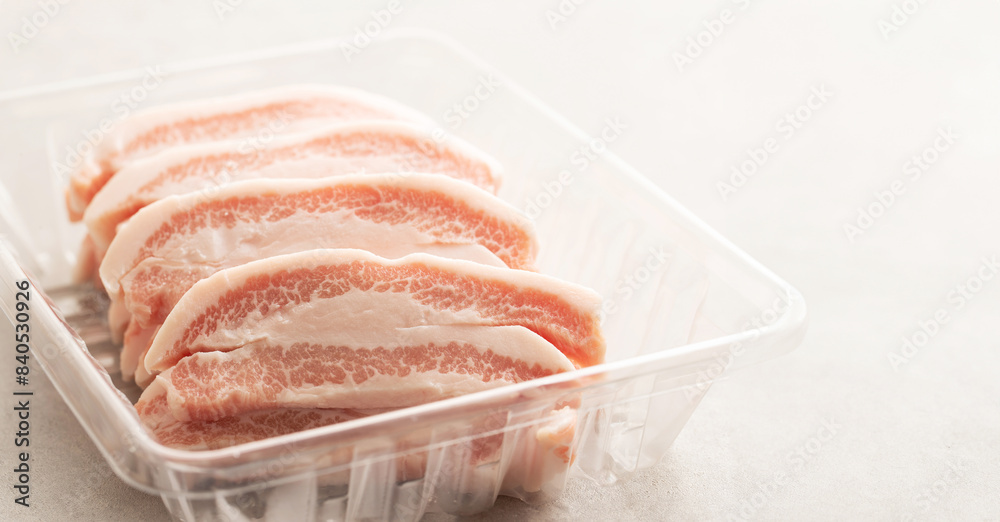 Fresh neck meat in packaging container Fresh neck meat in packaging container