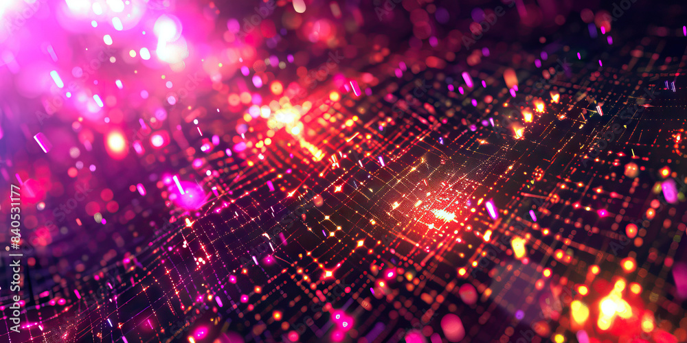 Fototapeta premium Discount Matrix: Abstract grid of interconnected discount codes and offers forming a complex network.