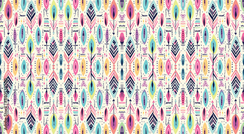 Seamless batik pattern,Seamless tribal batik pattern,and Seamless colorful pattern resemble ethnic boho, Aztec,and ikat styles.designed for use in wallpaper,fabric,curtain,carpet,Batik Embroidery