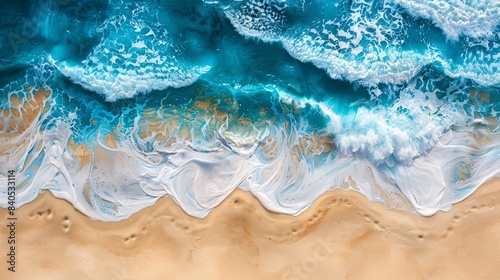 Art ocean waves, top view.
