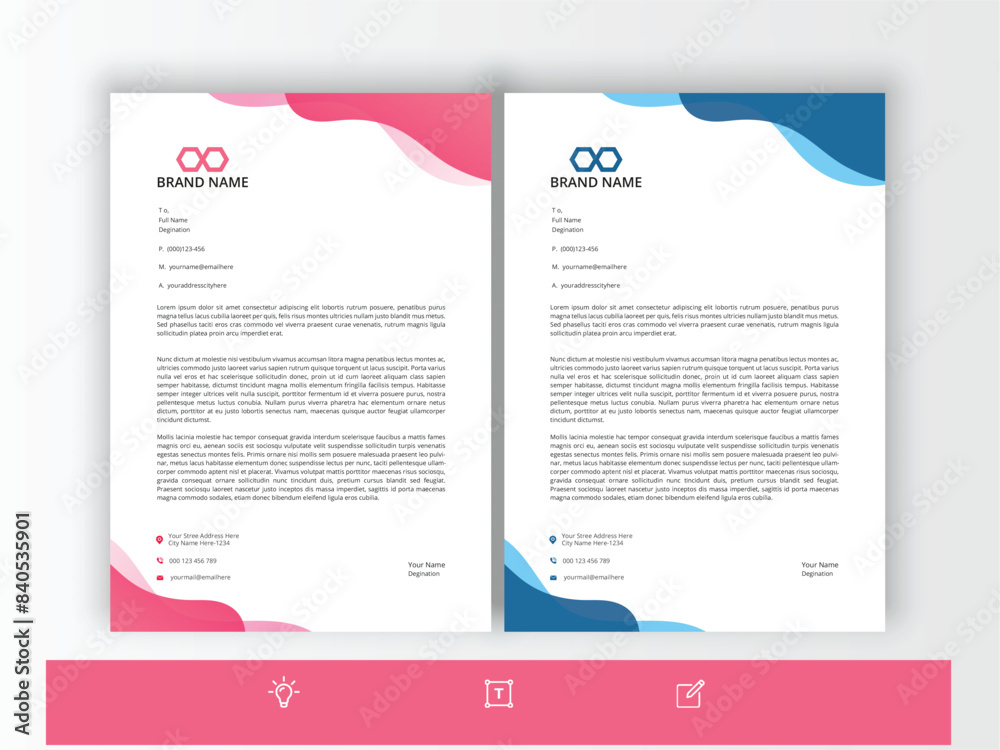 Obraz premium Corporate Modern Business Letterhead design