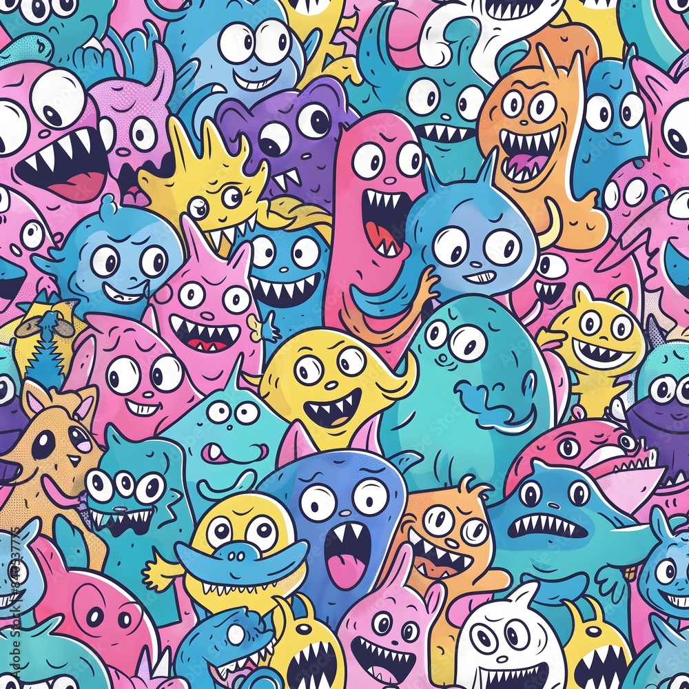 Concept = pattern, seamless, (cartoon characters) Concept = pattern, seamless, (cartoon characters)