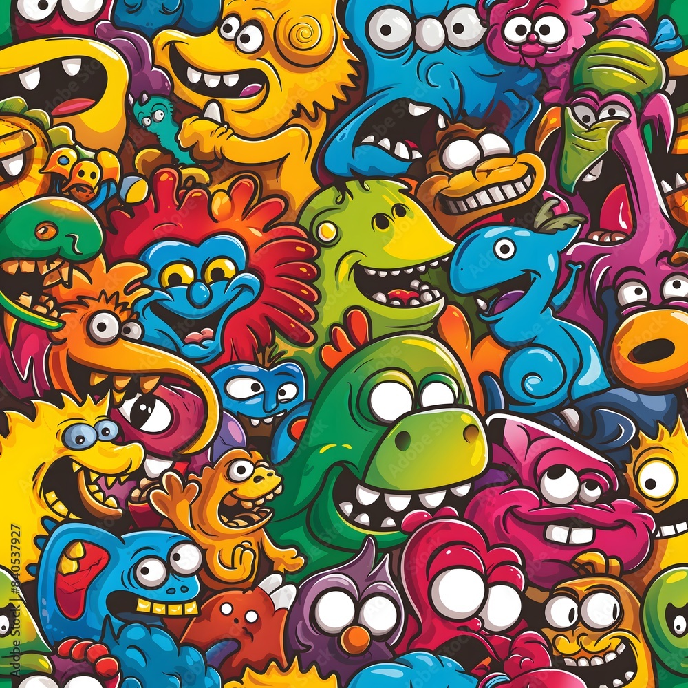 Concept = pattern, seamless, (cartoon characters) Concept = pattern, seamless, (cartoon characters)