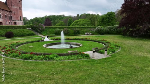 Explore the Magnificent Torup Castle: Stunning Aerial Drone Footage of Sweden’s Historic Landmark Surrounded by Lush Greenery and Tranquil Moats photo