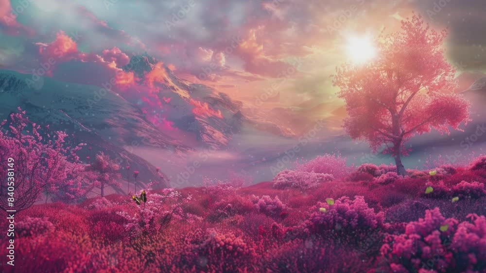 beautiful sunset of nature landscape background. cartoon style seamless looping time-lapse virtual 4k video animation background. beautiful sunset of nature landscape background. cartoon style seamless looping time-lapse virtual 4k video animation background.