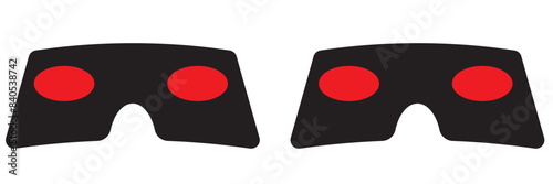 Superhero or thief mask with eye slits vector black icon set. Masquerade costume mask silhouette hidden villain or burgar face. Simple design carnival incognito party masque clip art illustration.