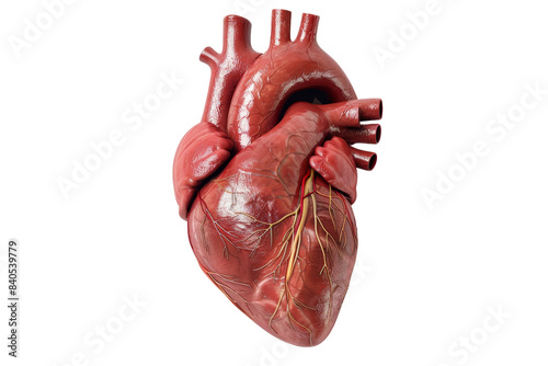 Fototapeta kuchenna Detailed anatomical model of the human heart showcasing arteries and veins, perfect for educational and medical use.
