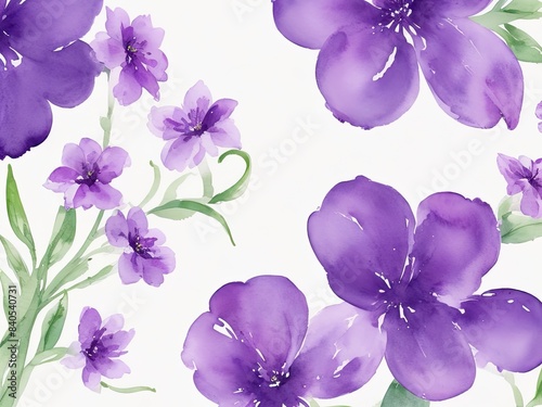 Purple watercolor flower background in free vector format