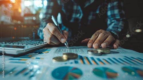 Financial statement review for audit internal control. Accounting and finance concepts.