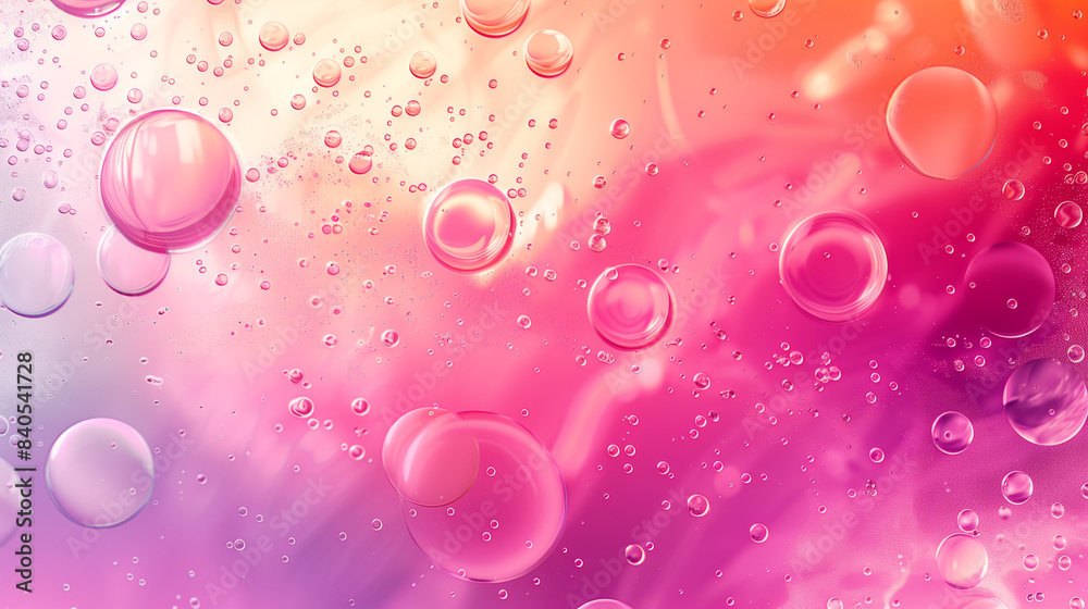 Light Pink pattern with spheres. Illustration shining colorful abstract circles. Colorful bubbles with red and pink