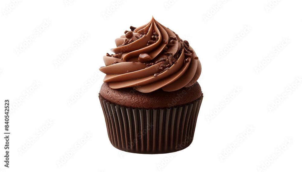 Chocolate cupcake isolated on transparent or white background. Chocolate cupcake isolated on transparent or white background.