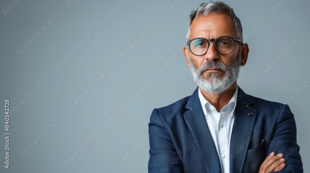 Crossed arms of a mature businessman or manager on a white background Crossed arms of a mature businessman or manager on a white background