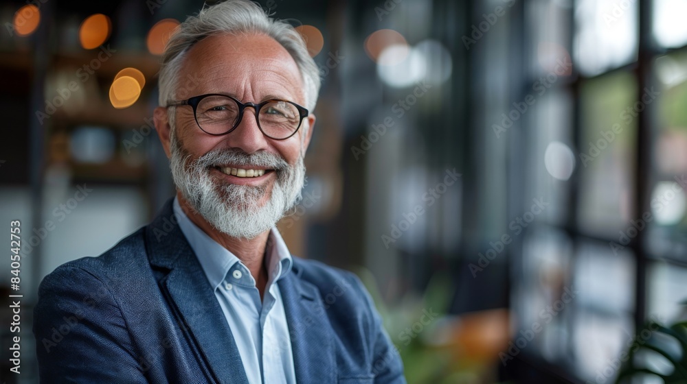 Standing in an office building is an older businessman, a mature businessman investor, a 50 year old mature man, looking at the camera and gazing at the generative AI. Standing in an office building is an older businessman, a mature businessman investor, a 50 year old mature man, looking at the camera and gazing at the generative AI.
