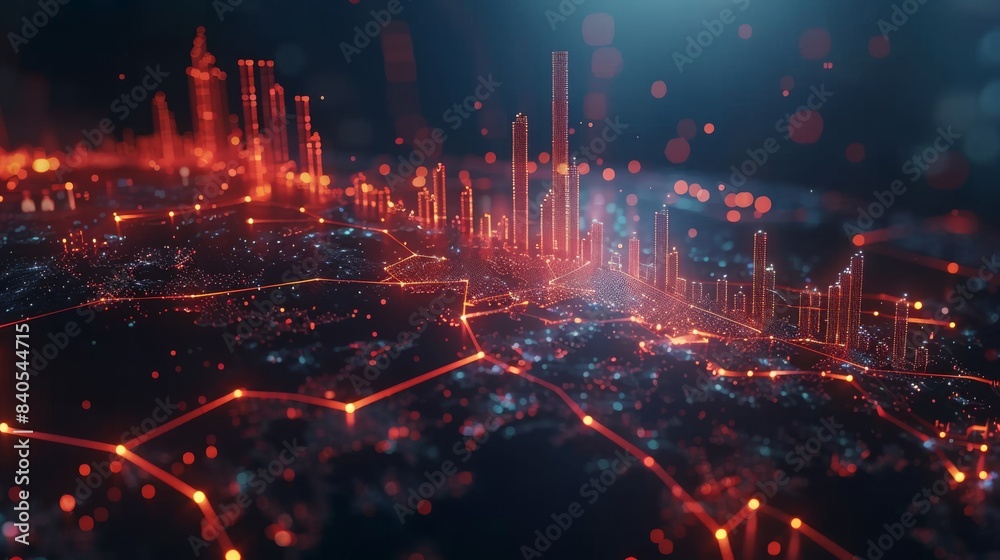 Fototapeta premium A generative AI graph with diagrams on the stock market for business and financial concepts.