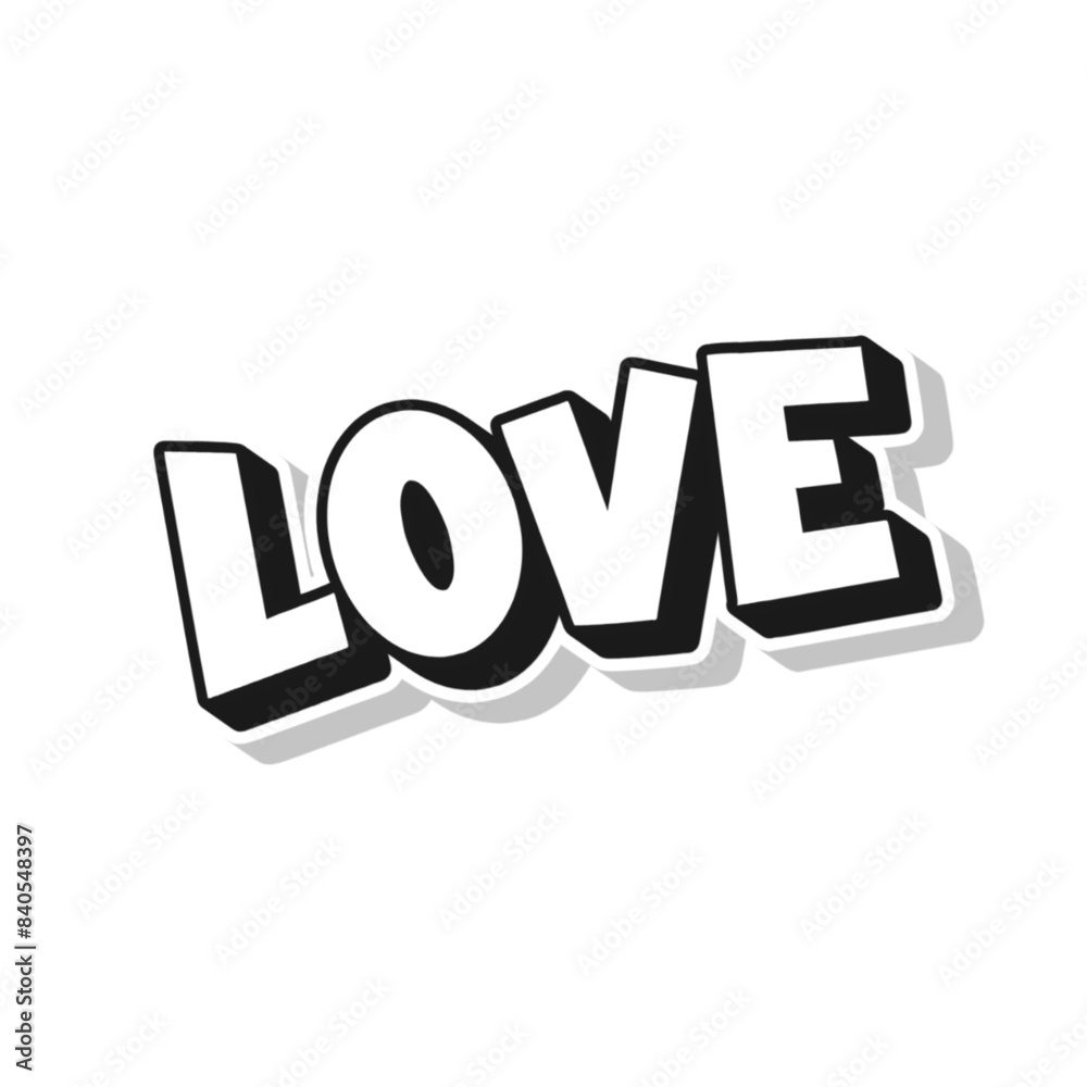3D Love text on white background 3D Love text on white background
