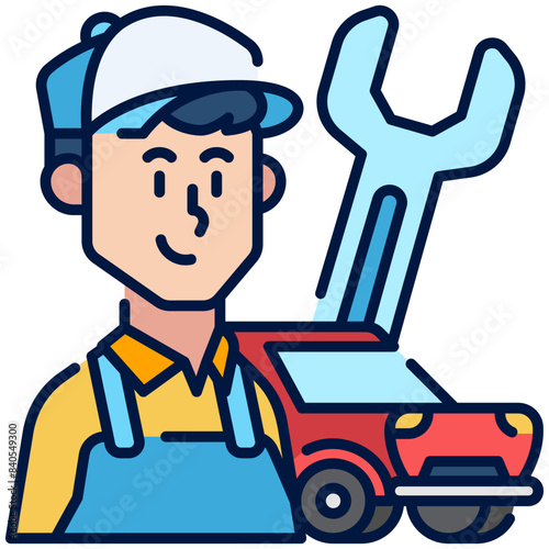 Mechanic Filled Line Icon