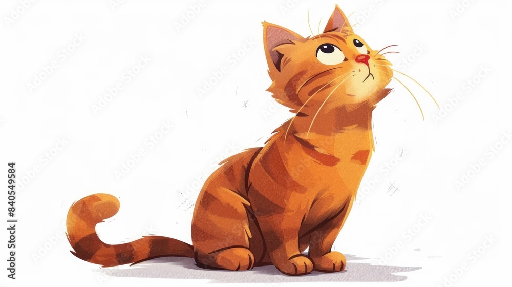 Obraz premium cartoon of a cat on white background in high resolution