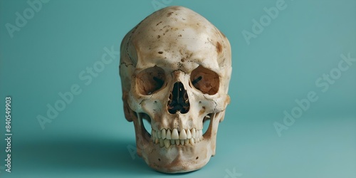 The Human Skull 22 Bones Protecting the Brain and Supporting Facial Muscles. Concept Anatomy, Skull Structure, Bone Composition, Brain Protection, Facial Muscles photo