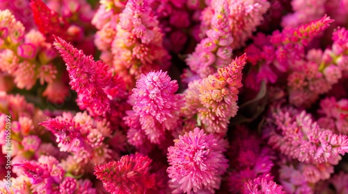 bouquet arranged of celosia flowers top down view