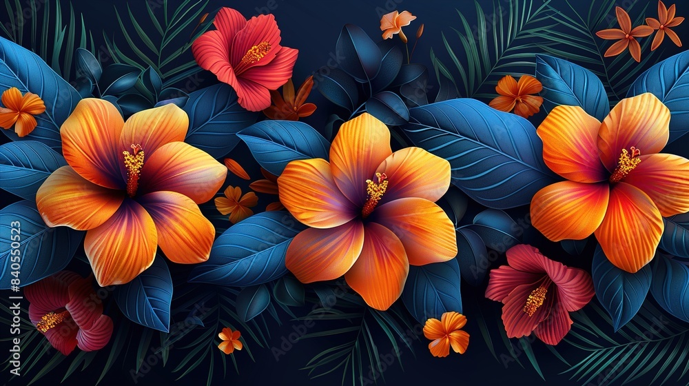 Obraz premium flowers on black