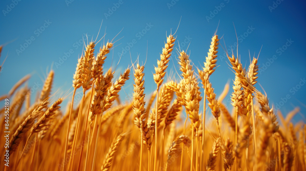 Fototapeta premium Grain field with blue sky
