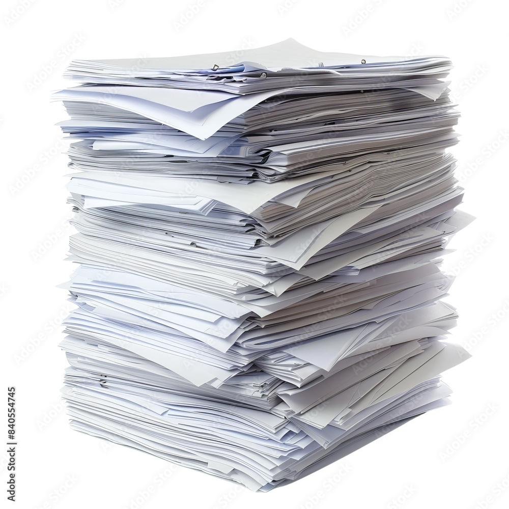 A large stack of papers piled up, symbolizing paperwork, documents, and office work overload. Perfect for business and organizational concepts. A large stack of papers piled up, symbolizing paperwork, documents, and office work overload. Perfect for business and organizational concepts.