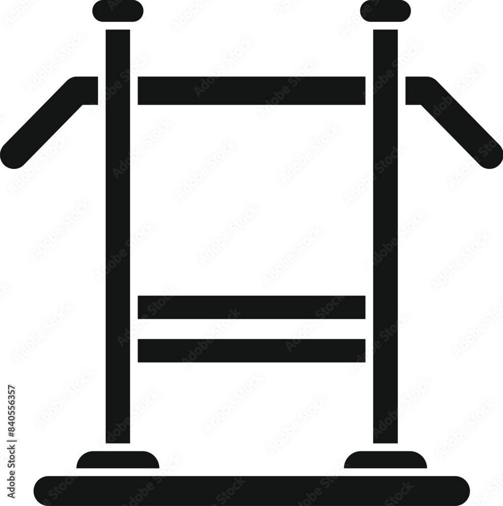 Vector illustration of gymnastic parallel bars icon in a bold black silhouette Vector illustration of gymnastic parallel bars icon in a bold black silhouette